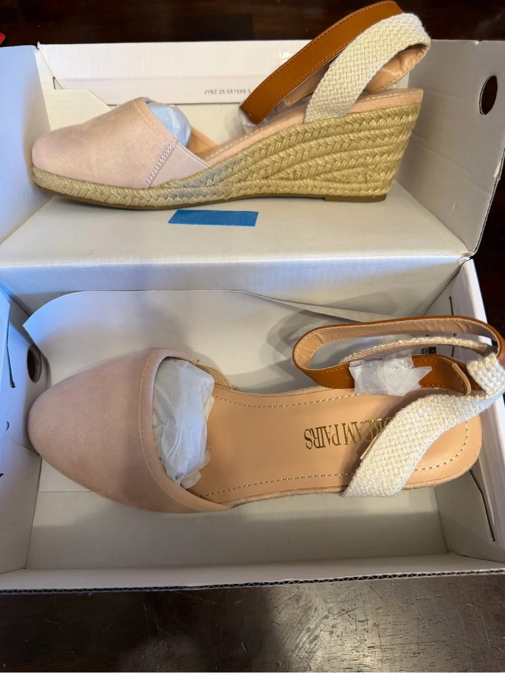 Dream Pairs Blush Pink Suede Slingback Flats with Elastic Strap